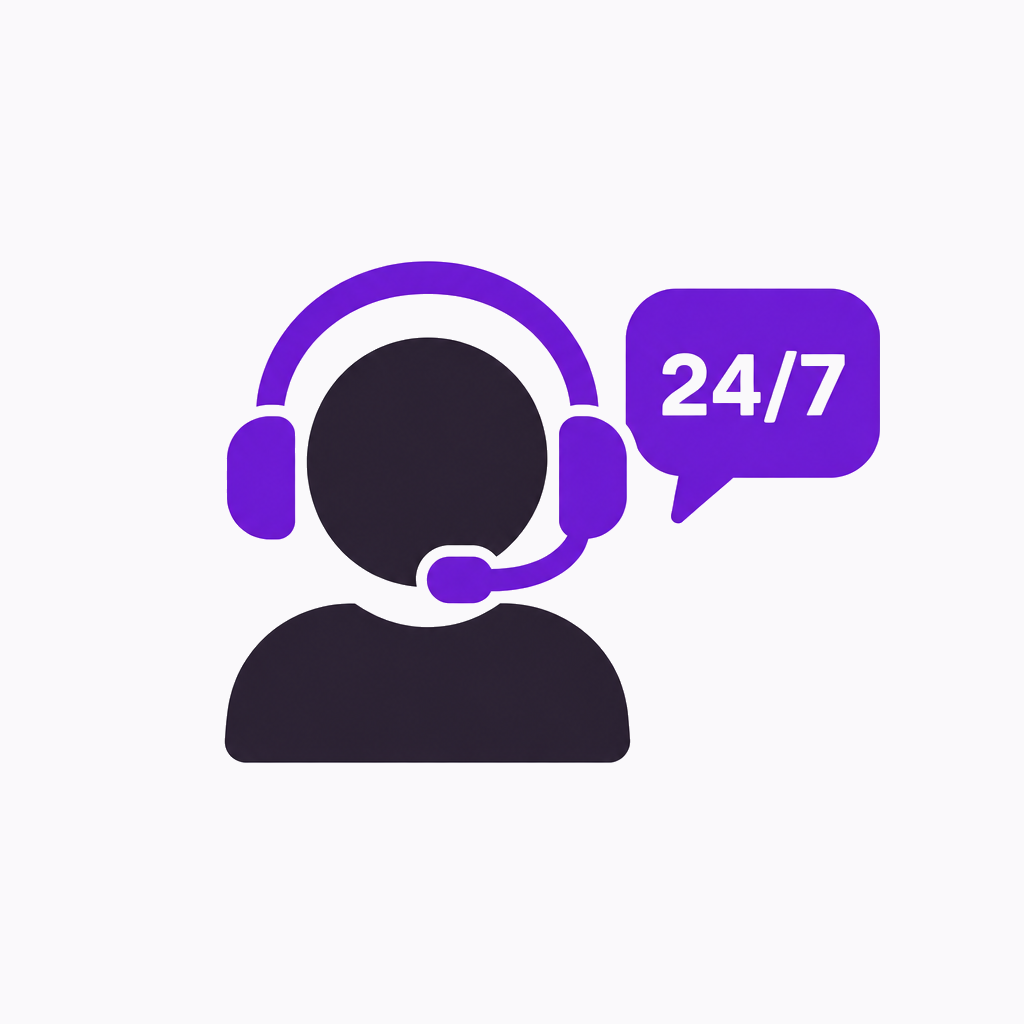 24/7 human support icon